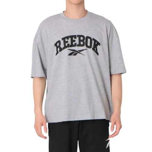 Reebok T Shirts Men's Gray Crew Neck