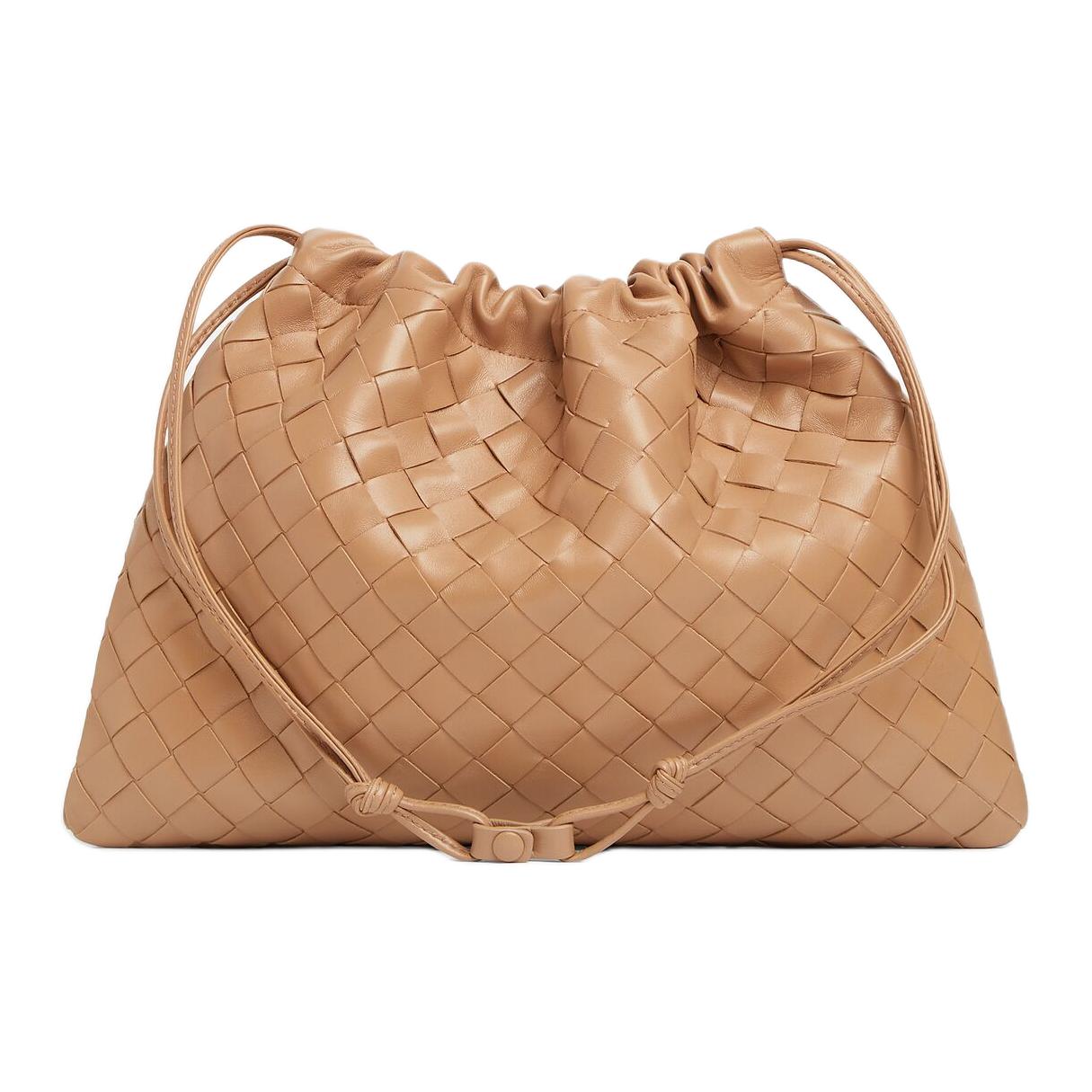 Женская сумка Bottega Veneta DustbagIntrecciato (светло-коричневая) — фото 3
