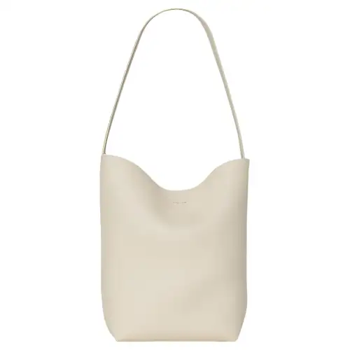 THE ROW N/S Park Grain Calfskin Bucket Bag Tote Handbag, Shoulder Bag Medium Women's Ivory White