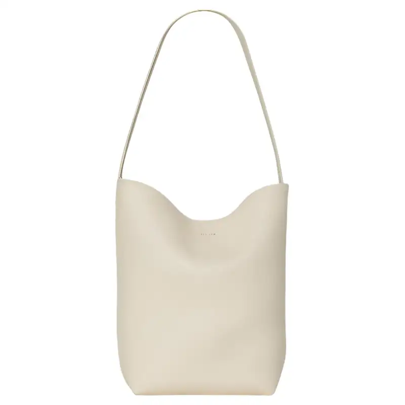 THE ROW N/S Park Grain Calfskin Bucket Bag Tote Handbag, Shoulder Bag Medium Women's Ivory White