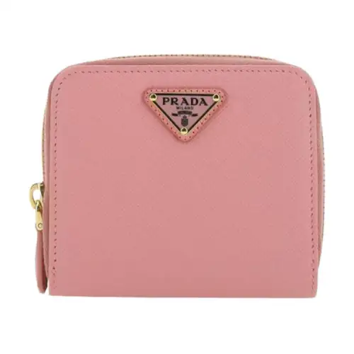 PRADA Leather Coin Purse Women's Pink