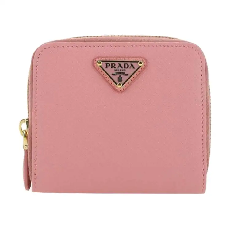 PRADA Leather Coin Purse Women's Pink