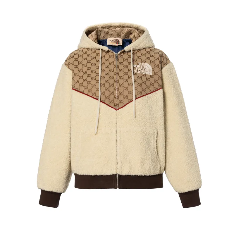 GUCCI X The North Face Gg Canvas Shearling Jacket