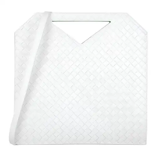 Bottega Veneta Calfskin Shopping Bag Handbag Regular Women's White/Grass Green