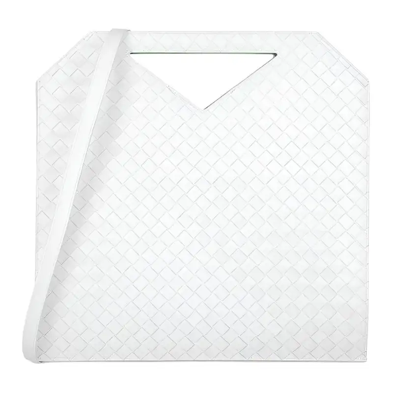 Bottega Veneta Calfskin Shopping Bag Handbag Regular Women's White/Grass Green