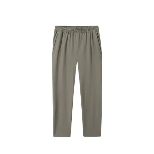 ANTA Knitted Sweatpants Men's Deep Green Moderate Straight Fit Pants