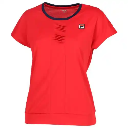 FILA Tennis Tops Women's Red Crew Neck