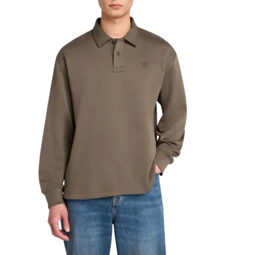 Timberland Polo Shirts Men's Brown Polo Collar Moderate Straight Fit