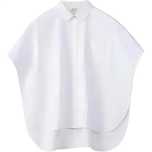 LOEWE Shirts Women's White Square Collar Moderate Shirt