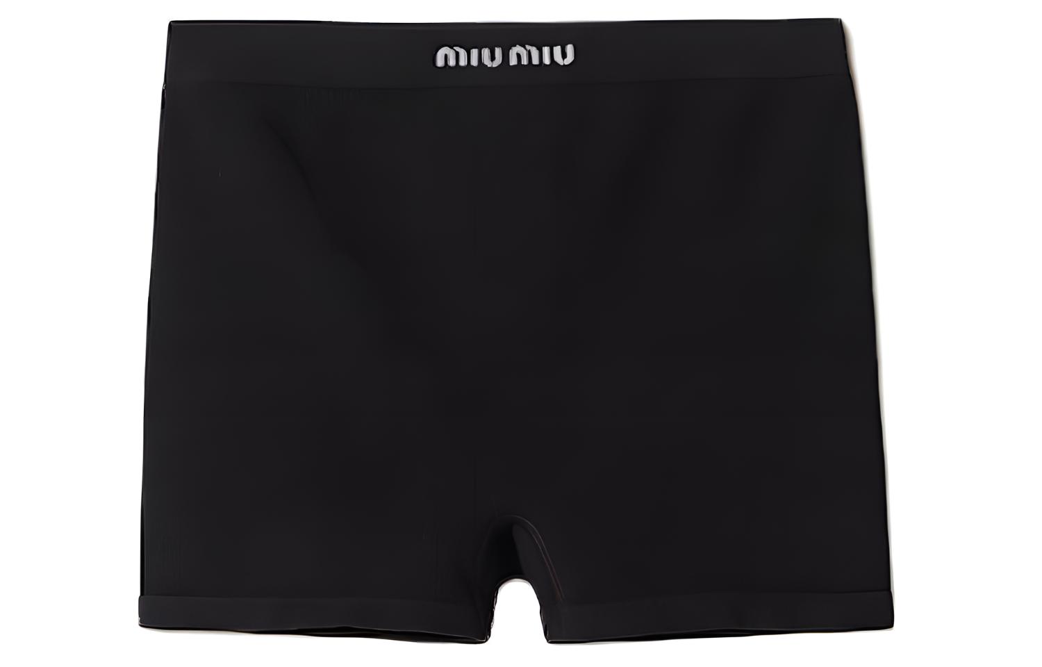 Женские трусы MIU MIU SS24 Logo (черные)