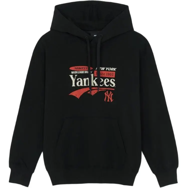 MLB New York Yankees Sweatshirts Unisex Black Hooded (Non-detachable) Moderate