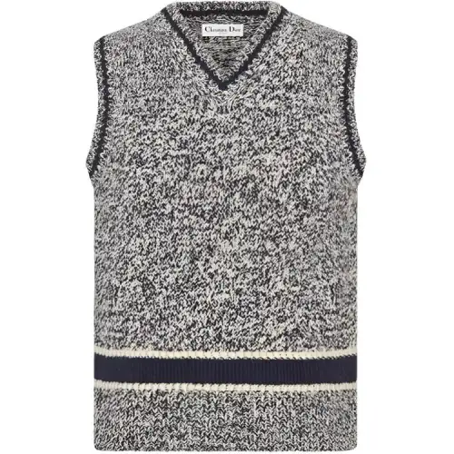 Christian DIOR Pre Owned 2010s Intarsia Knit logo Vest