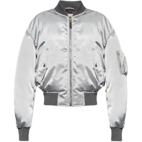 GUCCI Jackets Men's Gray Stand Collar Moderate Other