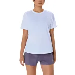 ASICS T Shirts Women's Blue Crew Neck Moderate Straight Fit