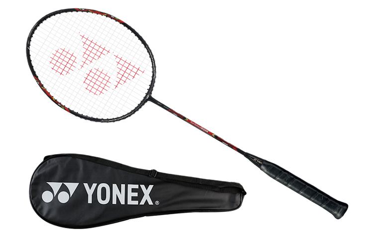 YONEX Legend CAB 8000N Full Carbon Badminton Rackets Strung Entry level Single Racket Black Red