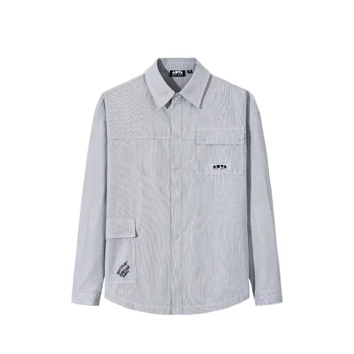 ANTA Shirts Men's Ice Blue Gray Lapel Moderate Other