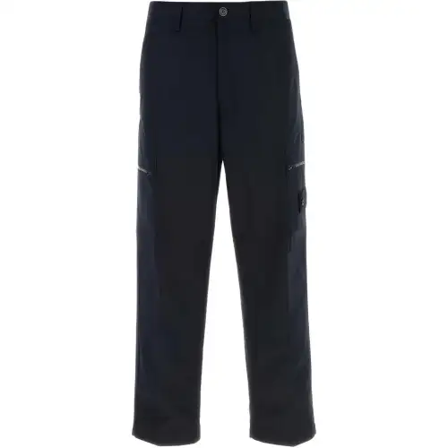 STONE ISLAND Mid Rise Compass Badge Wide Leg Trousers