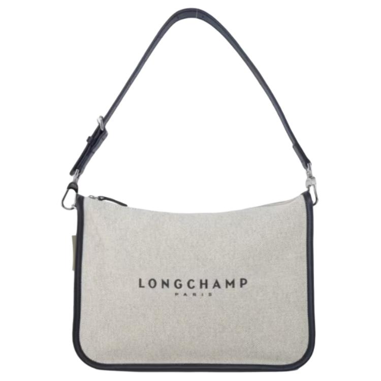 Женская сумка-хобо LONGCHAMP Canvas Hobo L (серая)