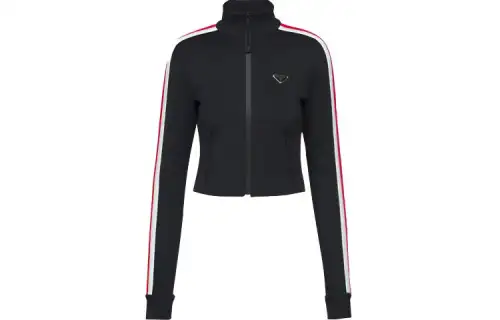 PRADA Jackets Women's Black Stand Collar Moderate Other