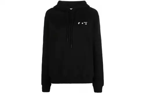 OFF WHITE Sweatshirts Women's Black Hooded Moderate Regular