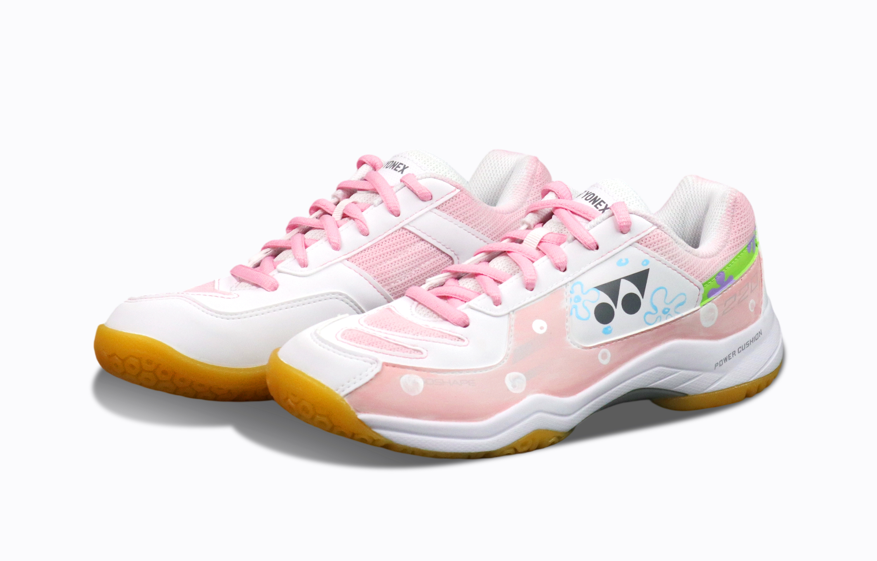 YONEX Power Cushion Cushioning Abrasion Resistant Breathable Coverage Low top Badminton Shoes Unisex White Pink