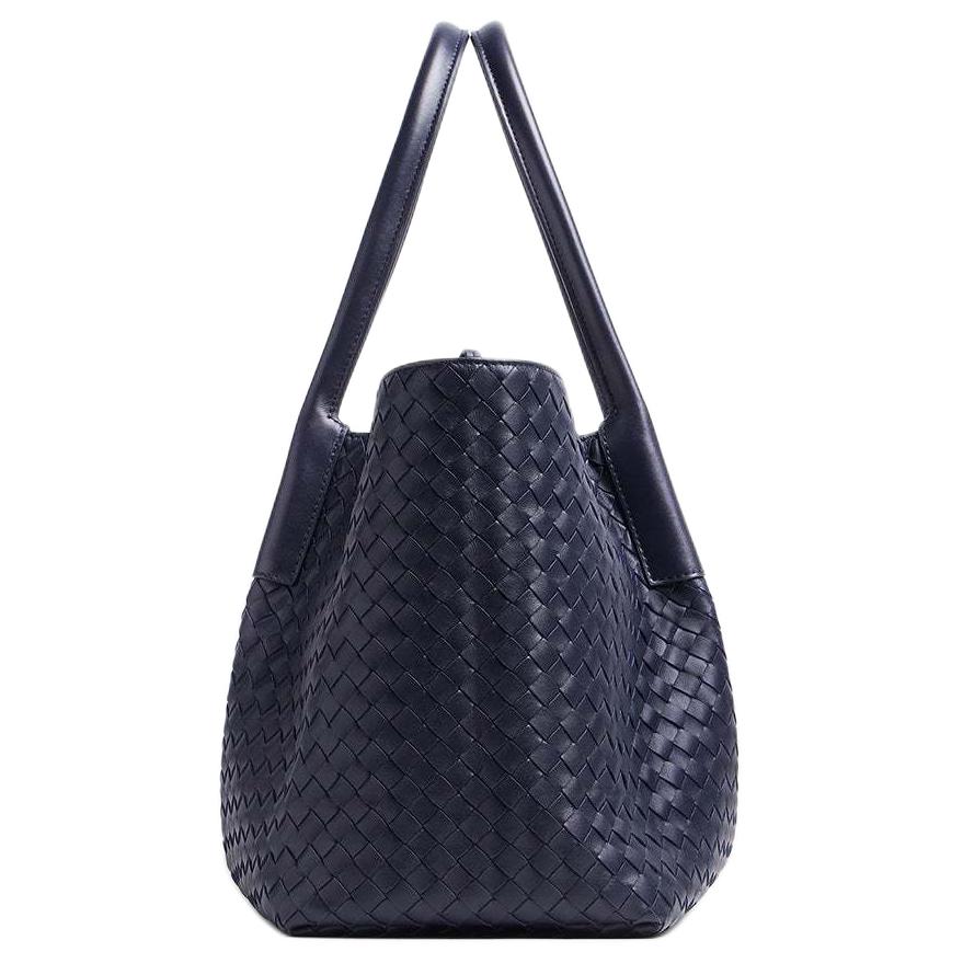 Женская сумка Bottega Veneta Intrecciato Tote (морской синий) — фото 2
