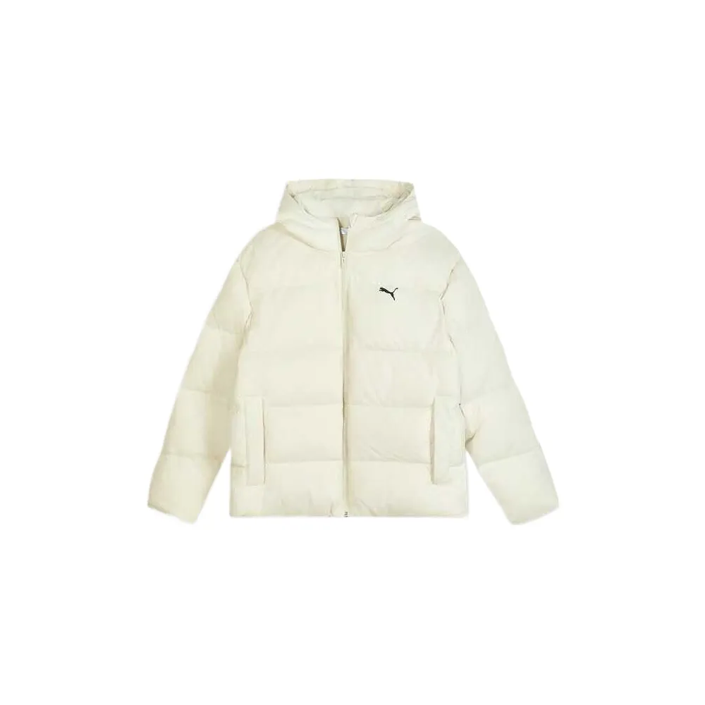 PUMA ESS+ Down Jackets Men's Snow White Hooded (Non-detachable) Moderate Straight Fit