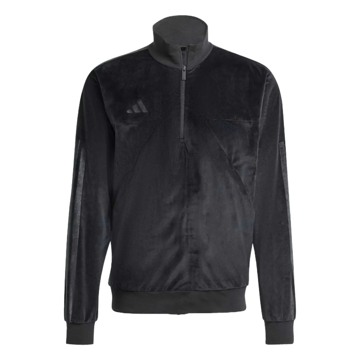 Adidas Track Sweatshirts Men's Black Stand Collar Moderate Regular