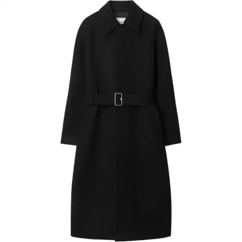 Burberry Coats Men's Black Lapel Moderate Straight Fit