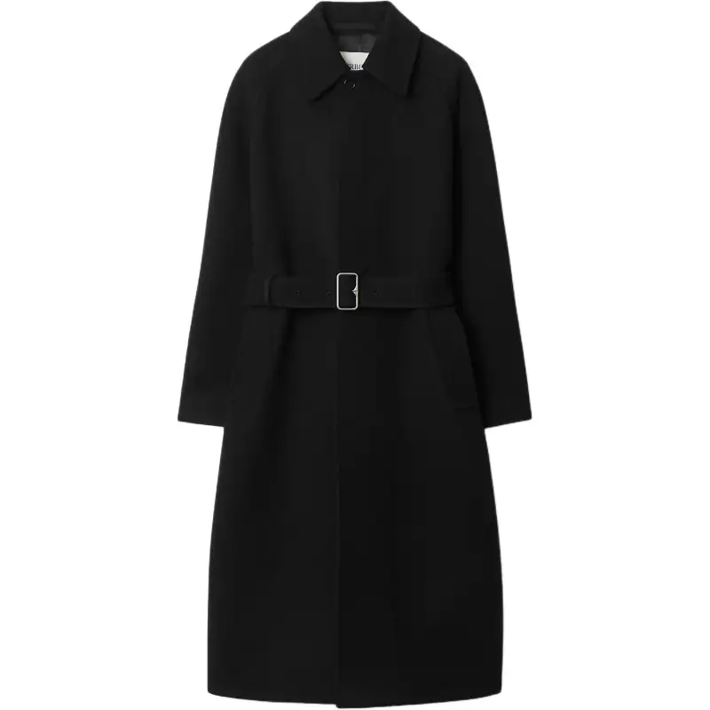 Burberry Coats Men's Black Lapel Moderate Straight Fit