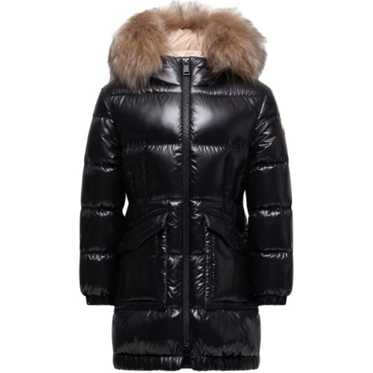Пуховик Moncler Moncler Shearling-Trimmed Hooded Aruna (черный)