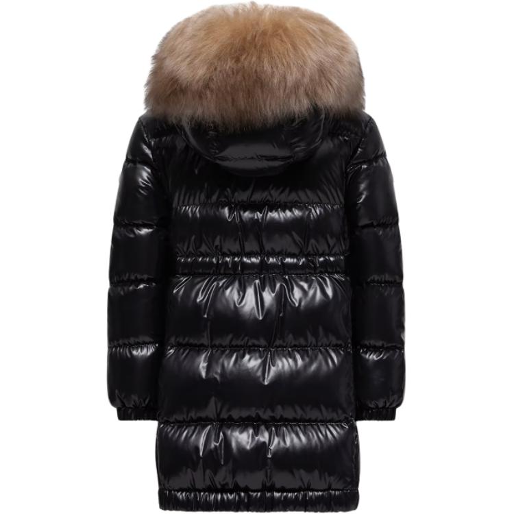 Пуховик Moncler Shearling-Trimmed Hooded Aruna (черный) — фото 2