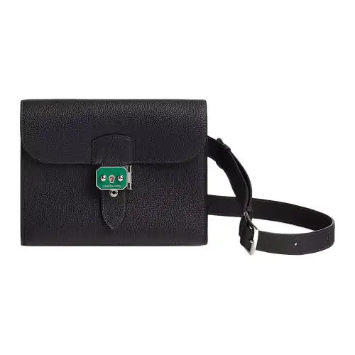 HERMES Sac A Depeches Togo Calfskin Messenger Bag, Crossbody Bag Regular Men's Navy Blue