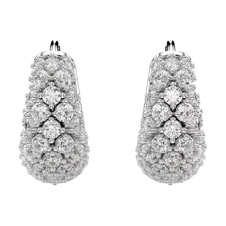 Женские серьги Swarovski с цирконием (белые)