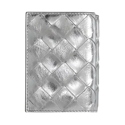 Bottega Veneta Sheepskin Wallet Small Women's Silver