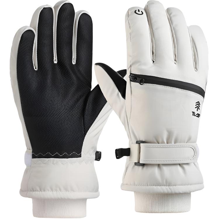 ZHIYILIANGPIN anti-cold and anti-freeze plus velvet thickened touch screen skating and riding windproof ski gloves men's finger gloves