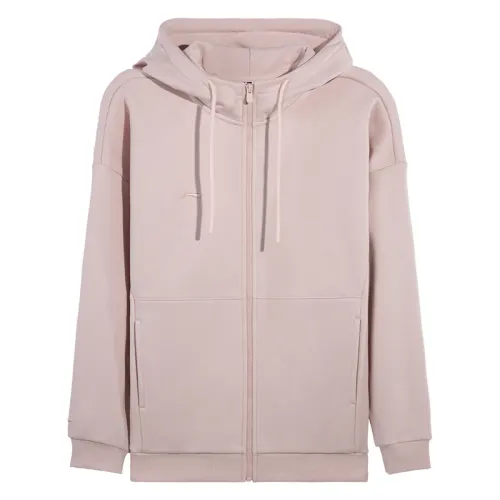 Li Ning Sweatshirts Women's Quiet Purple Crew Neck Moderate Cardigan