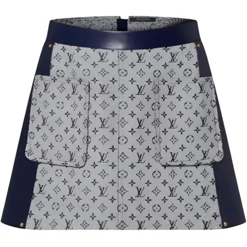 LOUIS VUITTON Bouclé Monogram Mini Skirt