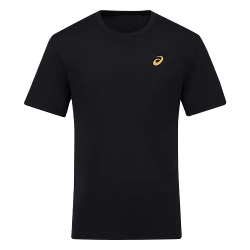 ASICS T Shirts Unisex Black Crew Neck