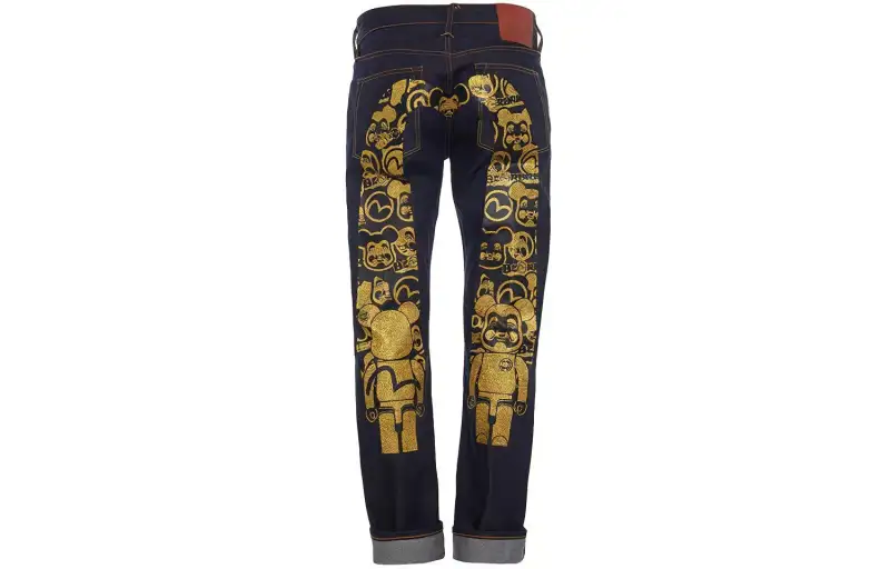 EVISU X BE@RBRICK Jeans Unisex Moderate Tapered Pants