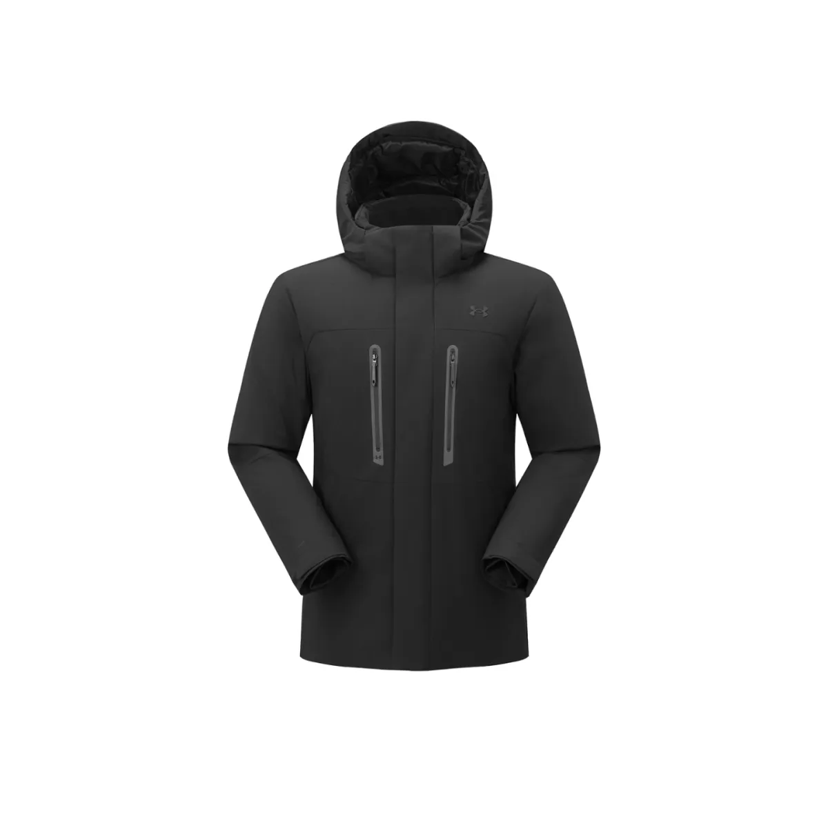 Under Armour Down Jackets Men's Twilight Black Hooded Thin Straight Fit