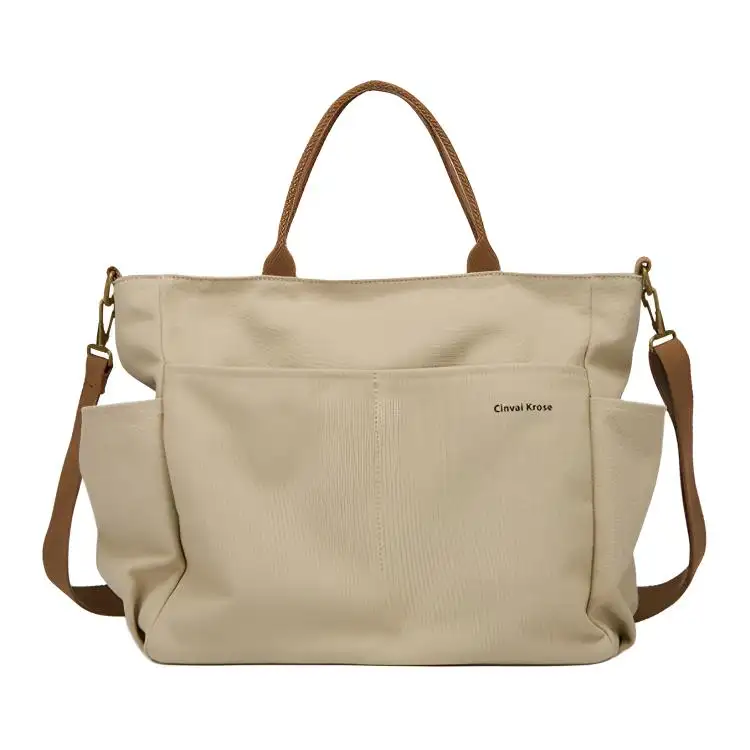CinvaiKrose Canvas Tote Crossbody Bag, Handbag, Shoulder Bag Large Women's Khaki