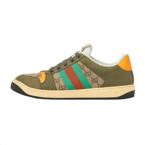 GUCCI Screener Low top Skateboard Shoes 3.1cm Men's Dark Green