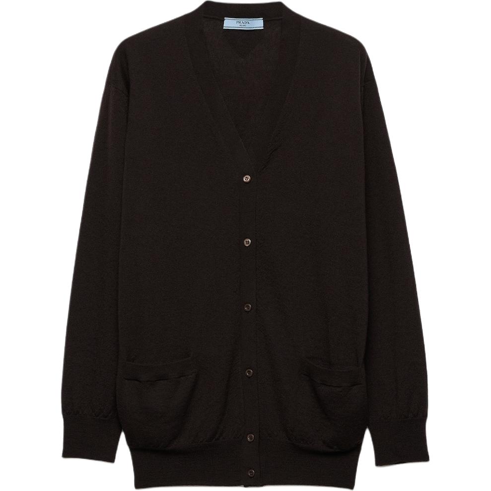 Женский джемпер Prada Cashmere V-neck (серый)