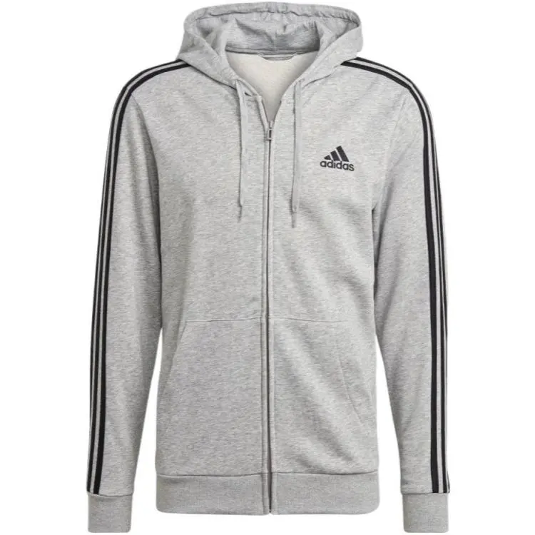 Adidas Free Shipping With AdiClub Essentials French Terry 3 Stripes Full Zip Hoodie