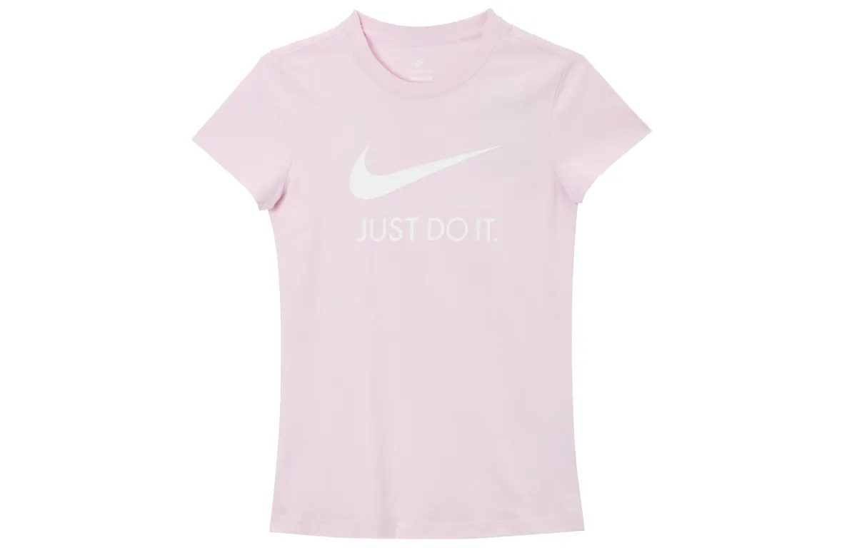 Nike T-Shirts Women's Pink Crew Neck Moderate