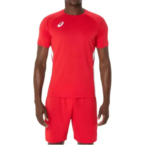 ASICS T Shirts Men's Red Crew Neck