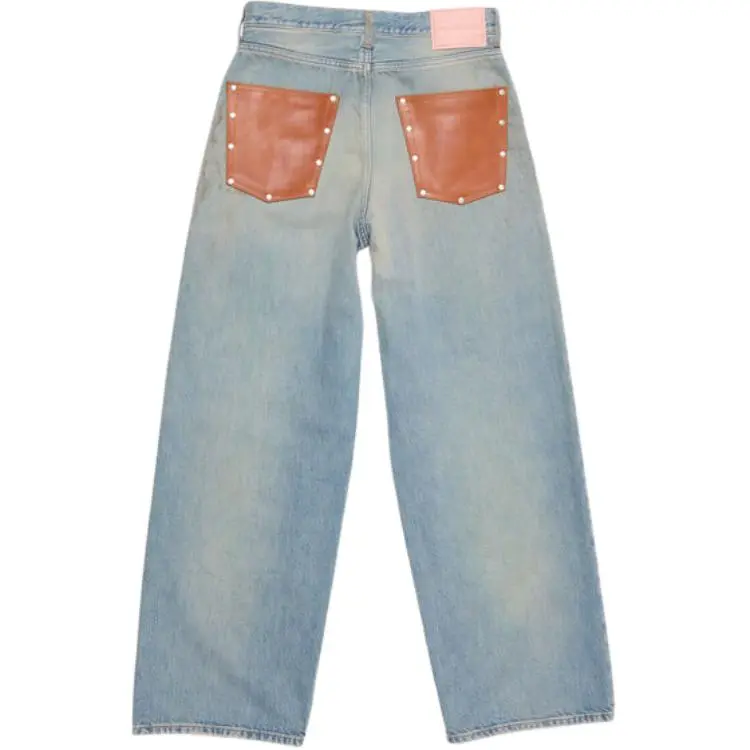 Acne Studios Jeans Unisex Medium Blue Moderate Wide Leg Pants