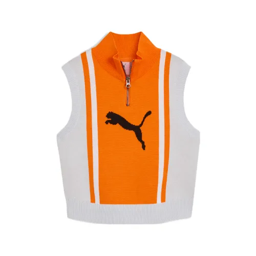 PUMA Future Tank Tops Women's Orange Stand Collar Moderate Other