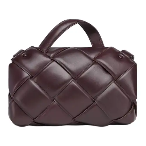 Bottega Veneta Woven Leather Handbag Women's Grape Purple
